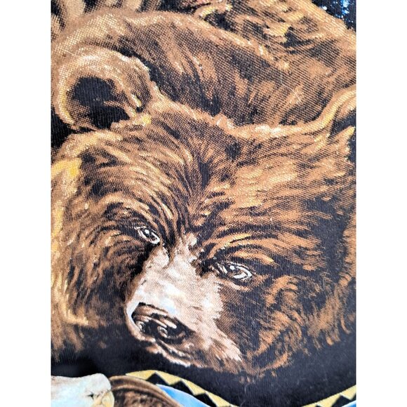 Native American Graphic T-Shirt M Gildan Cotton Black Eagle Bear Vintage Unisex - Picture 4 of 11